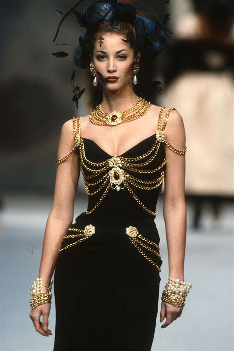 1992 chanel chain embellished dress|chanel 1992.